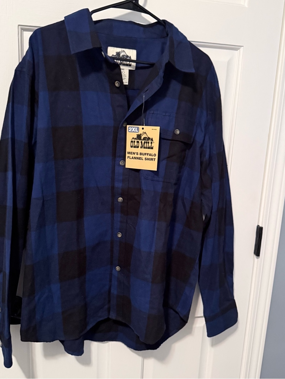 Old Mill Men's Blue and Black Buffalo Plaid Flannel Shirt - 2XL - NWT